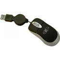Sumvision Mini Optical Mouse with Retractable Cable Black USB - Wired